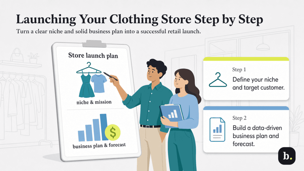 launching your clothing store graphic