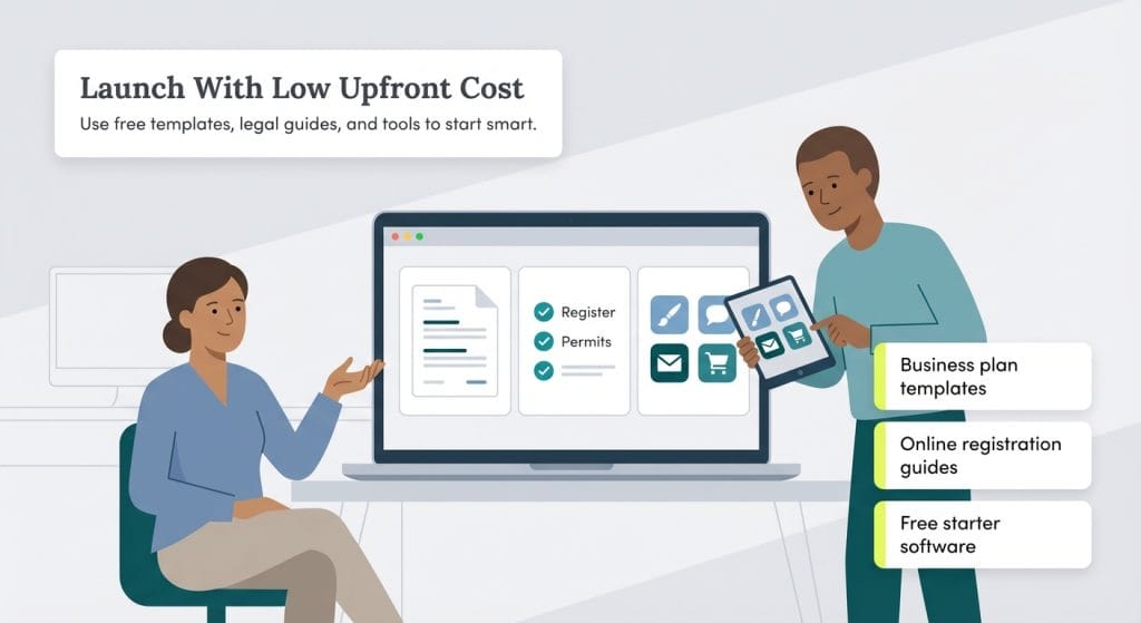 launching a business with low cost graphic