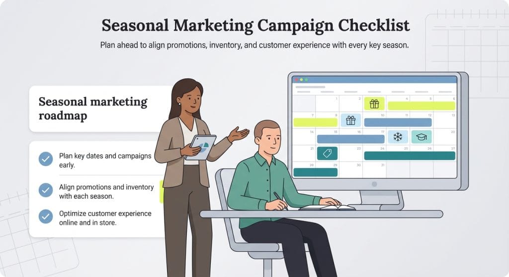 seasonal marketing checklist graphic