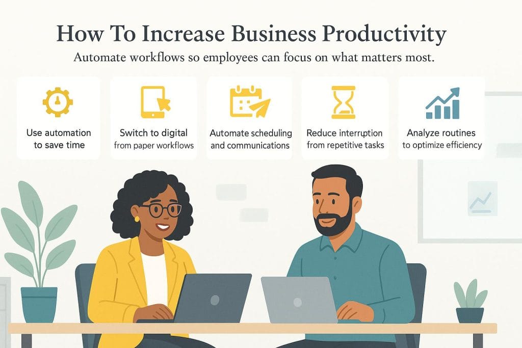 How to increase business productivity graphic