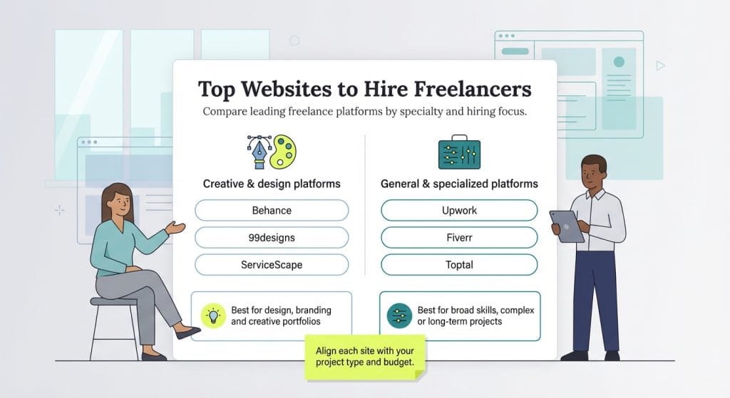 Top freelance hiring platforms graphic