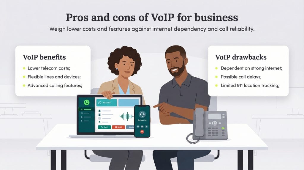 pros and cons of voip