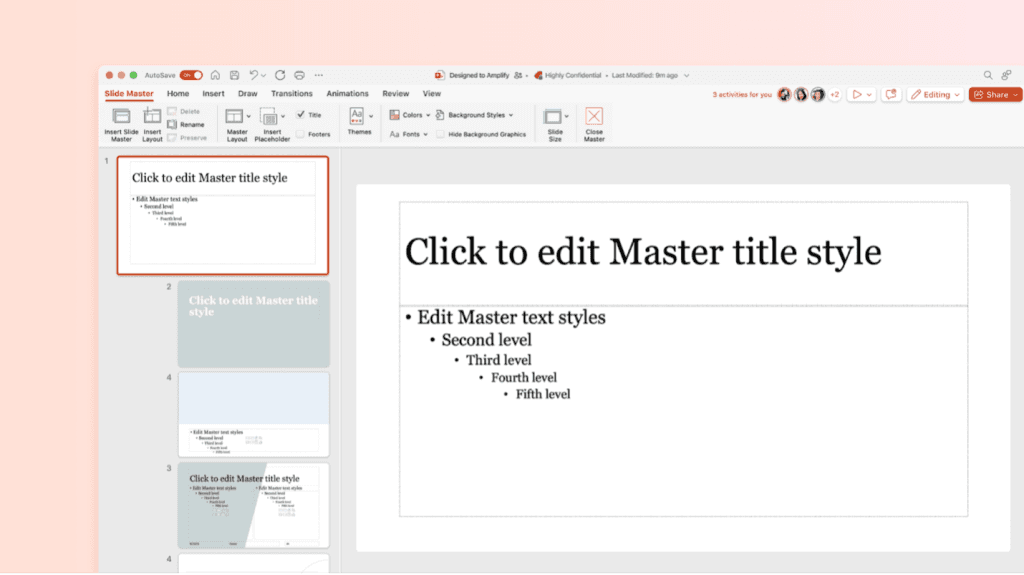 Slide example in PowerPoint Slide Master