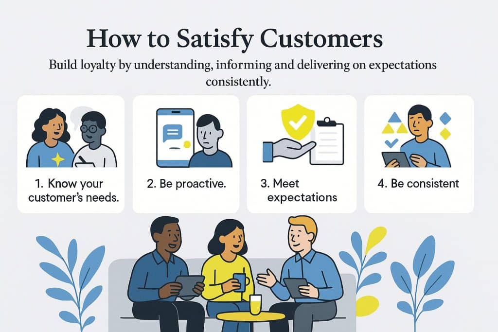 how to satisfy customers graphic