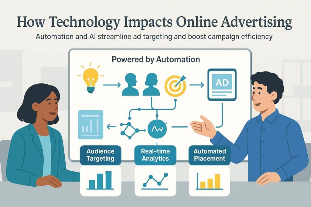 Technology and online advertising graphic