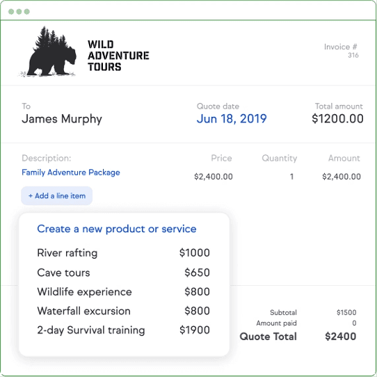 Keap custom invoice