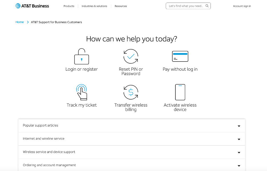 AT&T self service