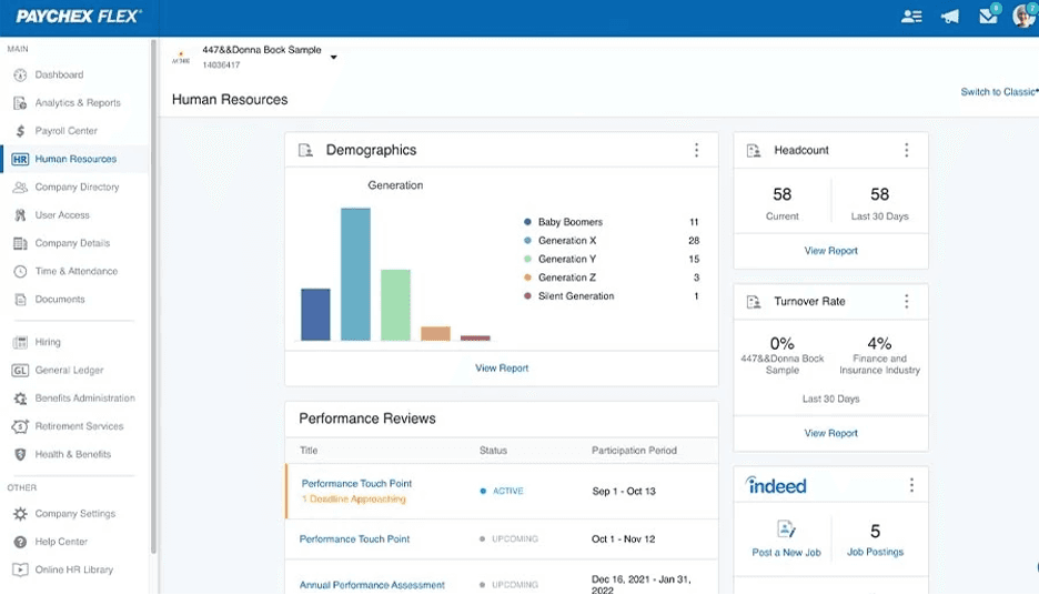 Paychex employee performance and turnover