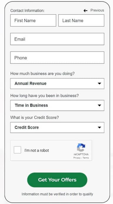 Biz2Credit prequalification