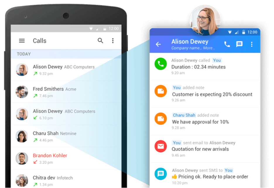 Zoho CRM mobile app