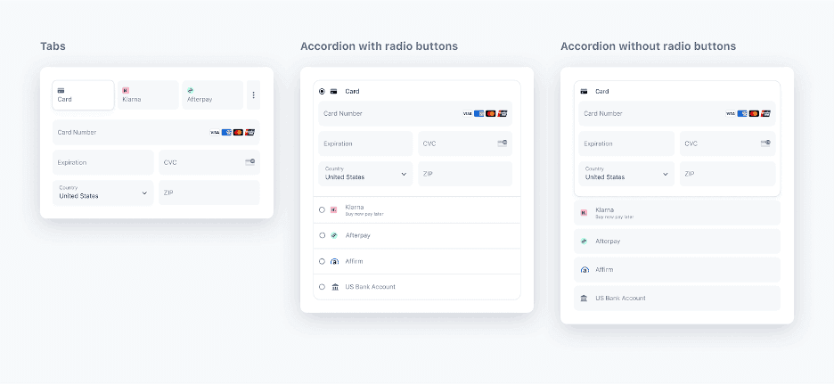 Stripe payment element