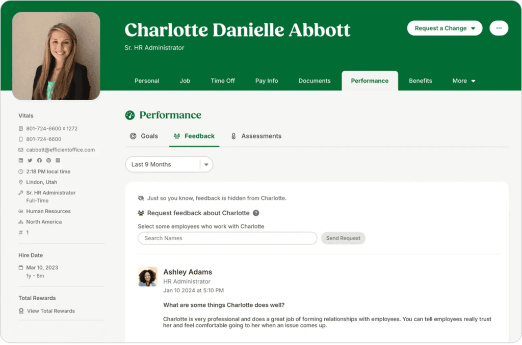 BambooHR employee performance
