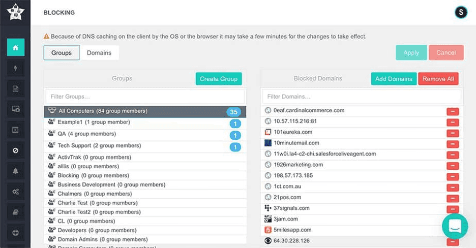 Activtrack filtering and blocking