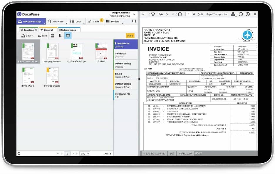 DocuWare drop documents