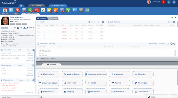 CareCloud interface
