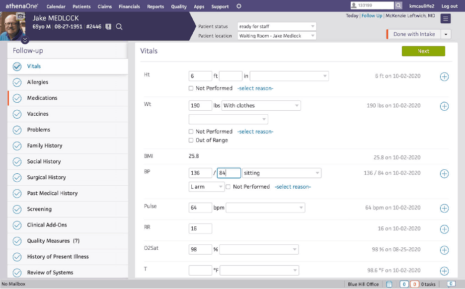 athenahealth charting tools