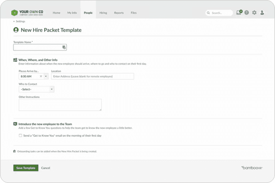 BambooHR templates