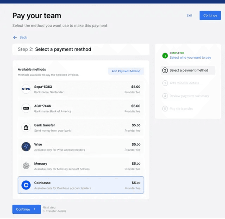 Deel payment methods