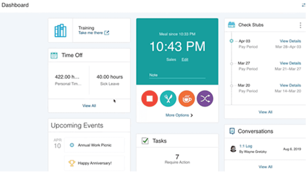 Paychex Flex employee dashboard