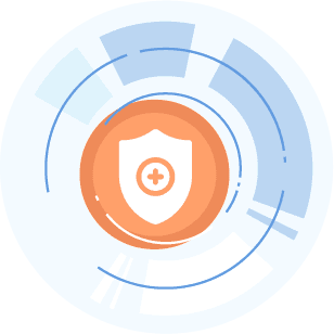 graphic of a medical shield inside of a circle