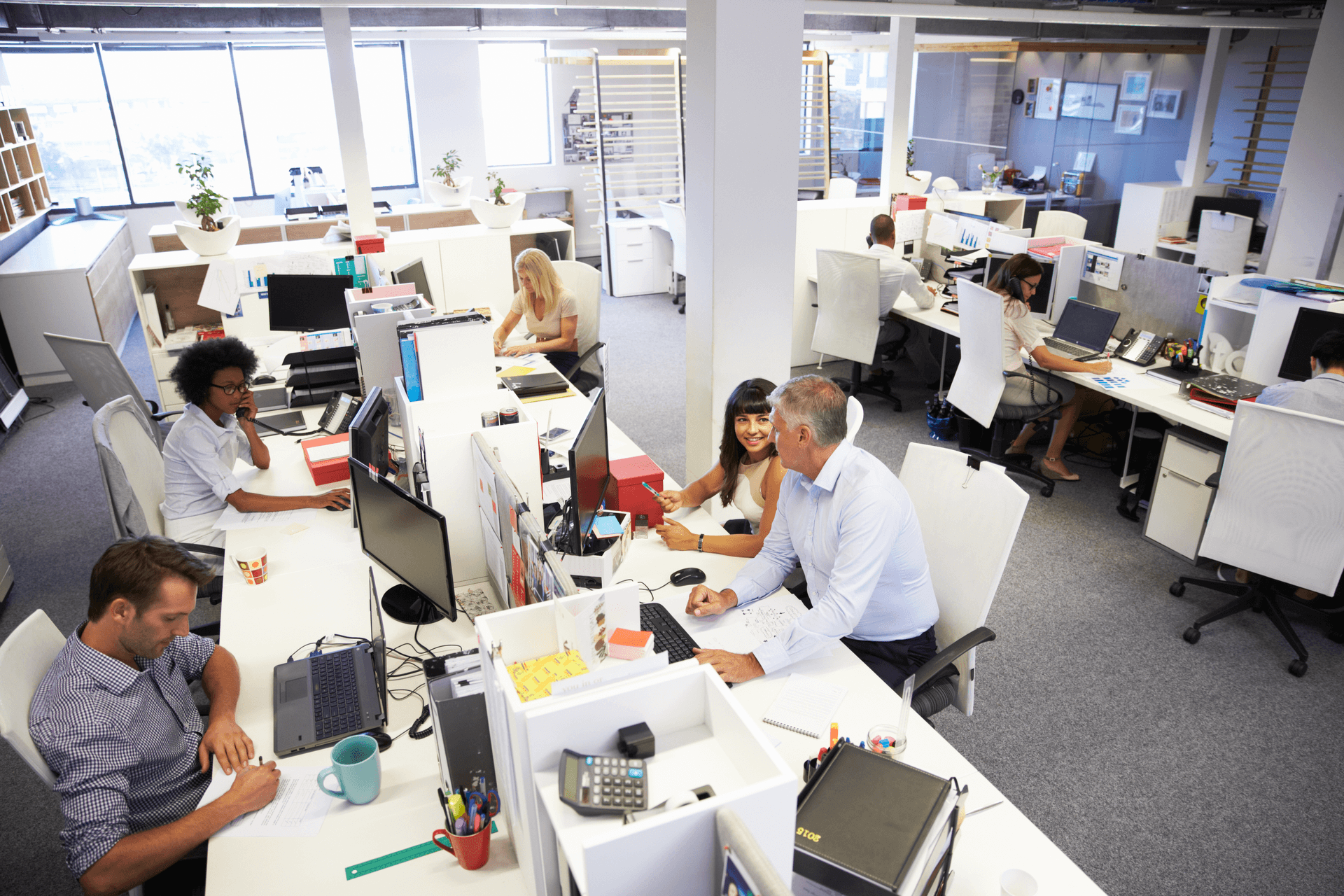 bustling office