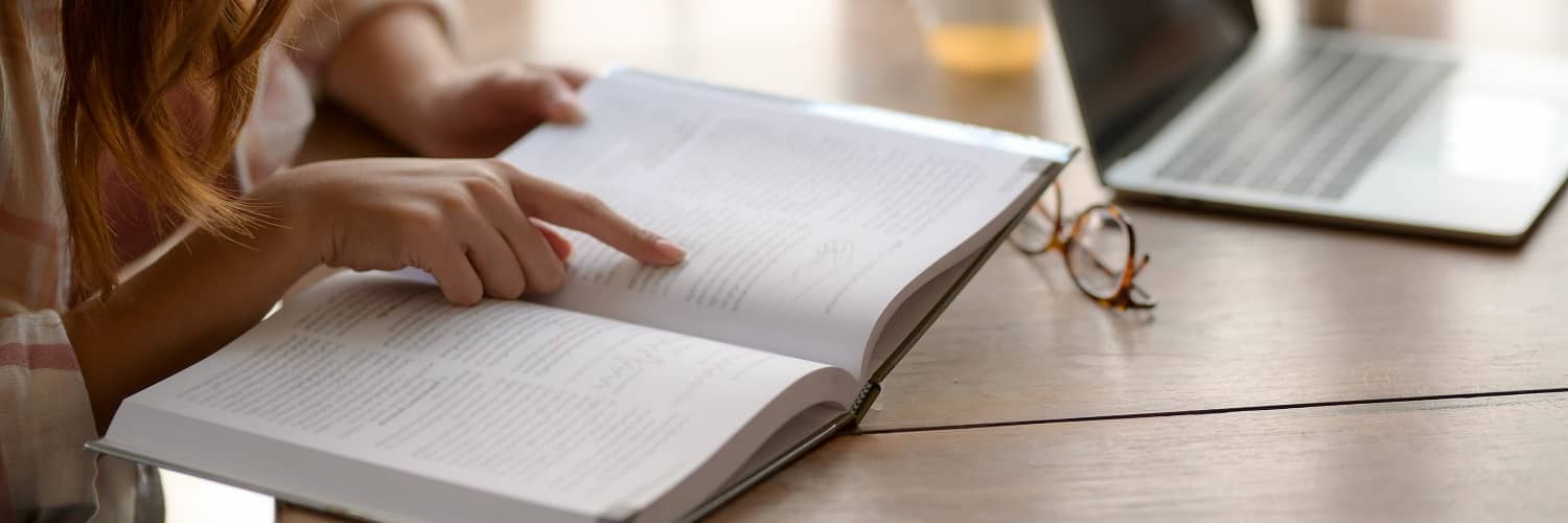 person reading a book