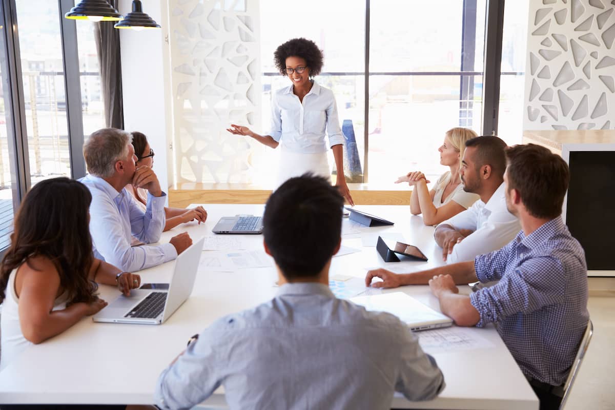 Businesswoman presenting in a meeting