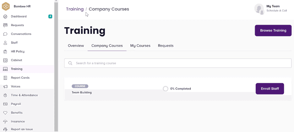 Bambee training options