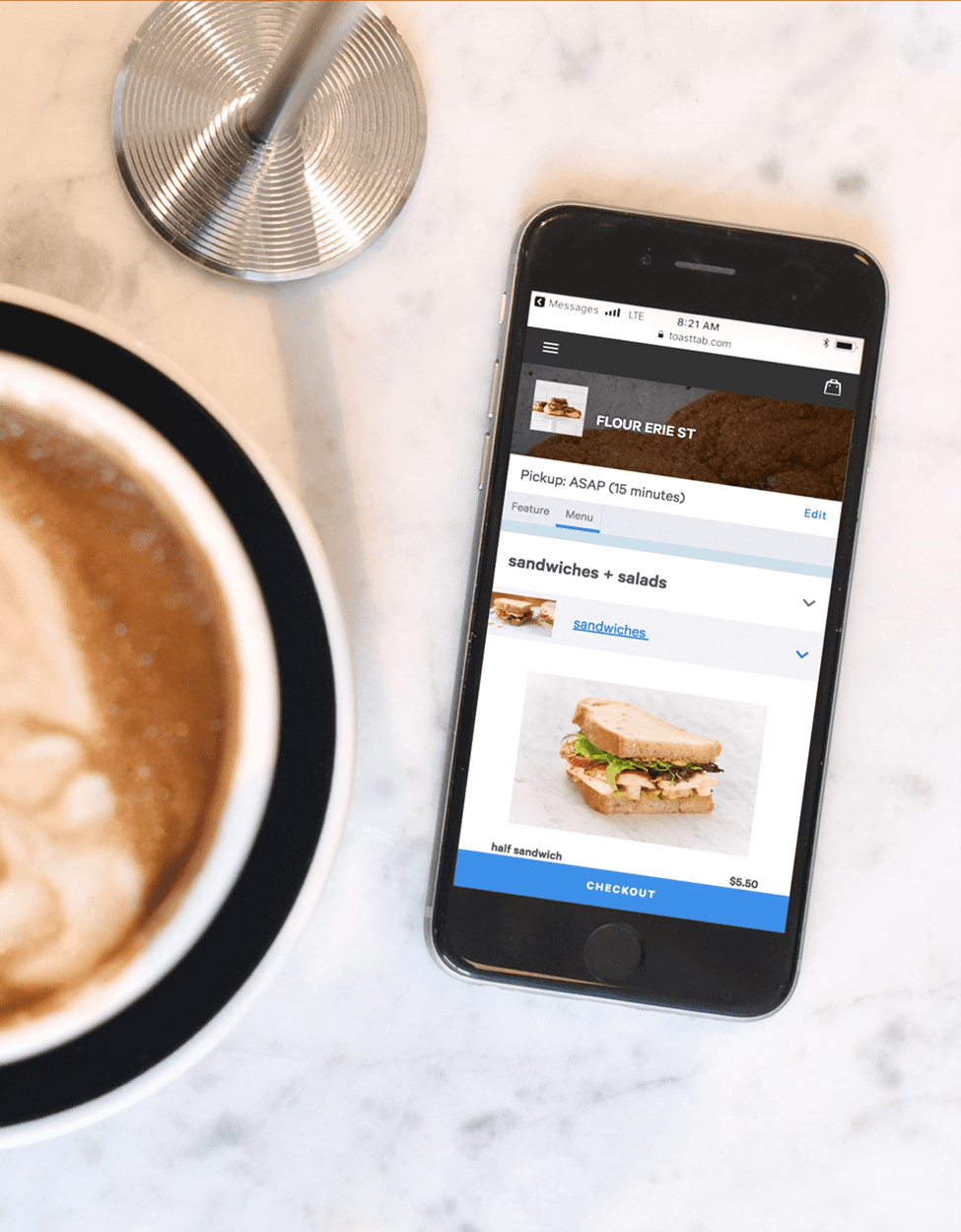 Toast interface on a smartphone