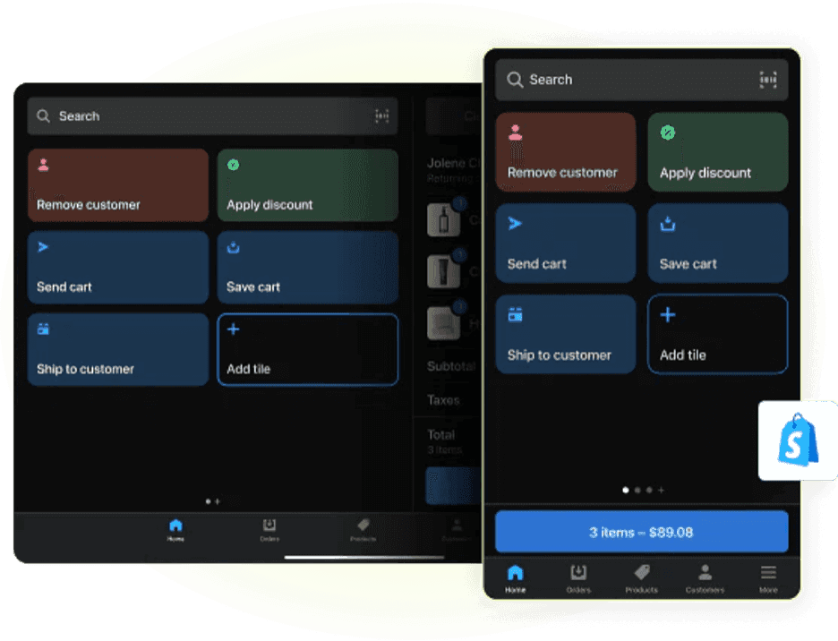 Shopify interface