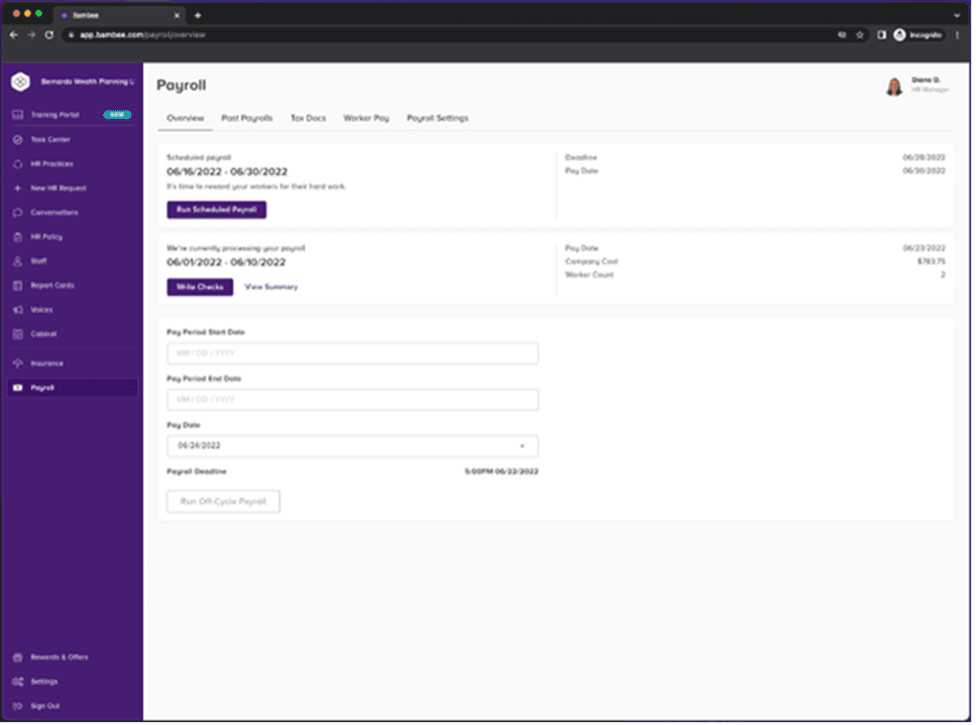 Bambee guided payroll