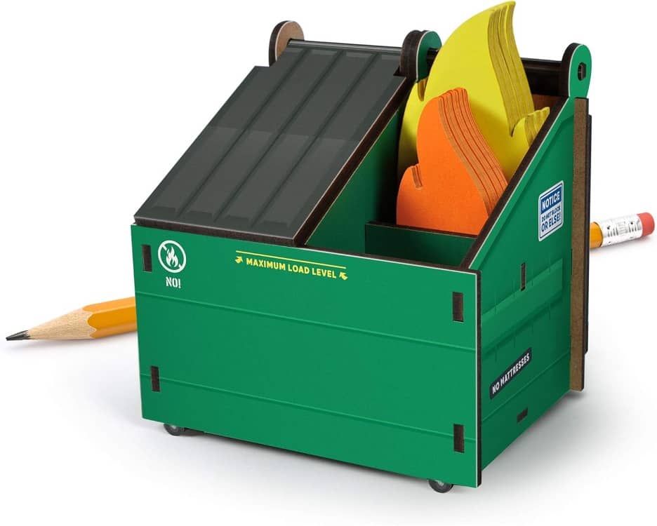 Genuine Fred dumpster fire sticky note holder
