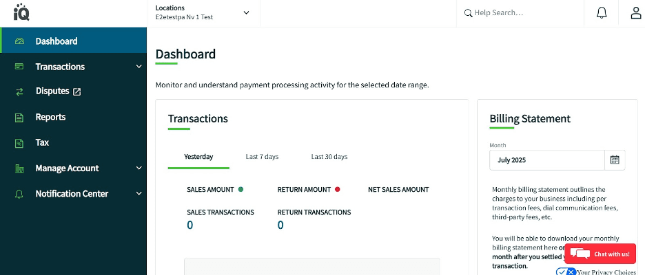 Worldpay dashboard
