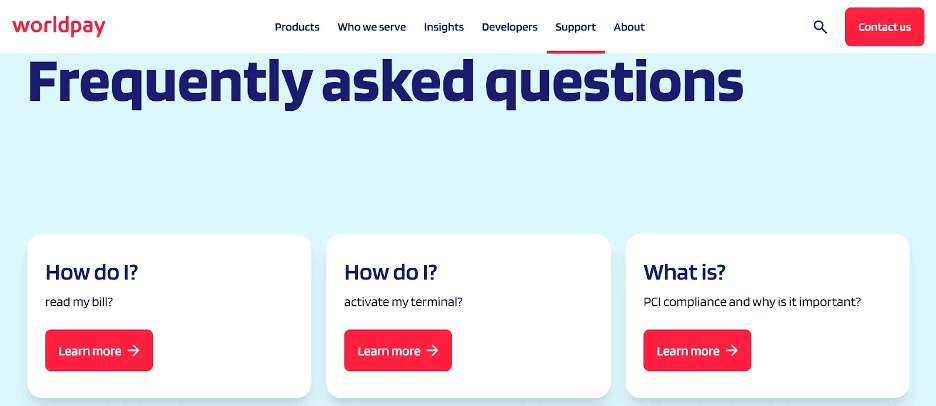 Worldpay support