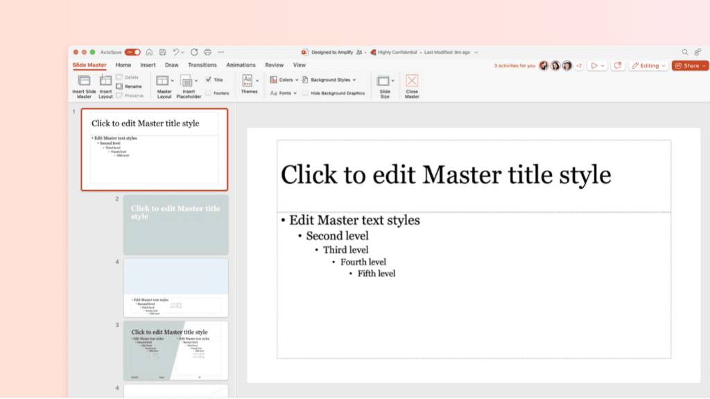 Slide example in PowerPoint Slide Master