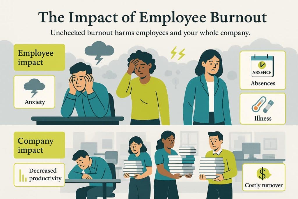 Impact of employee burnout graphic