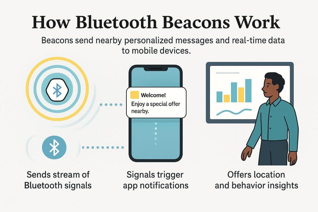 How bluetooth beacons work graphic
