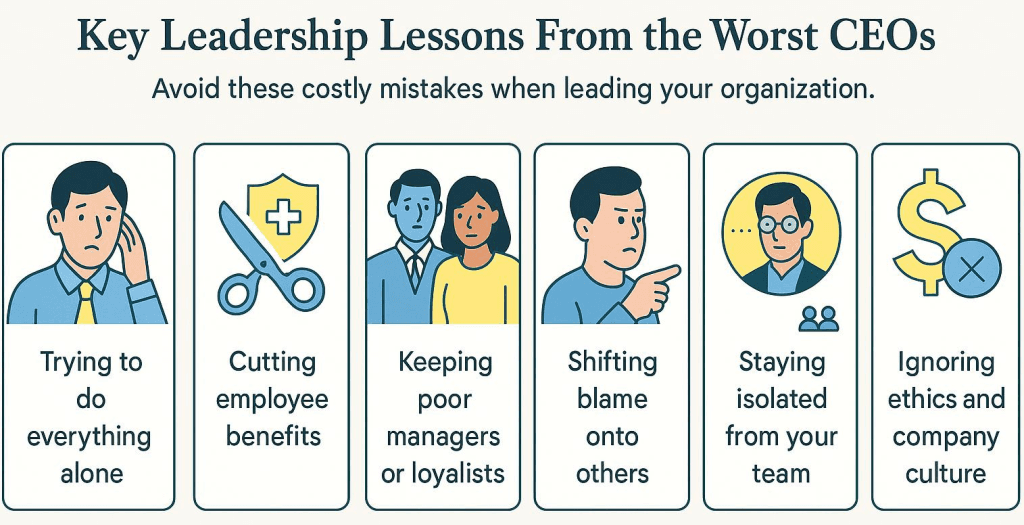 Leadership lessons from the worst CEOs graphic