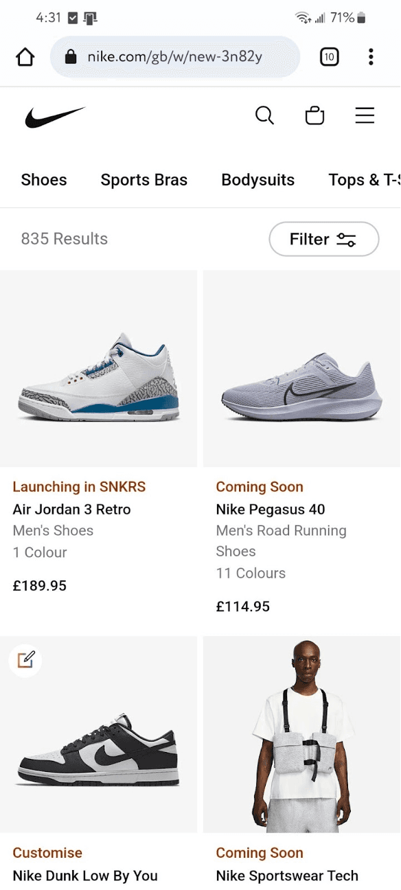 Nike mobile app