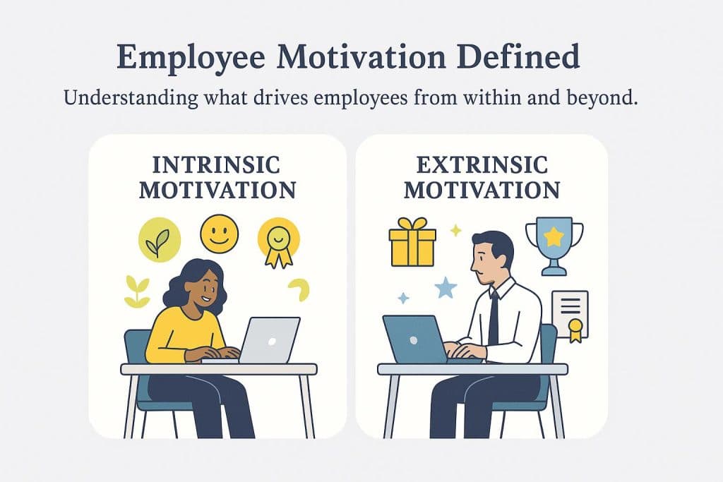 graphic depicting types of ways employees can be motivated