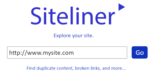 Siteliner homepage