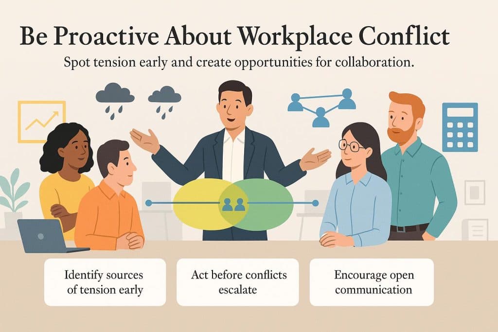 Business leader mediating graphic