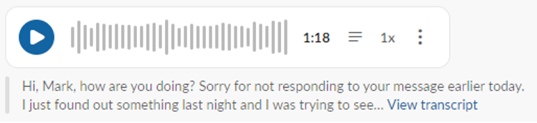 Slack audio note
