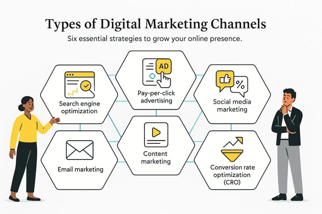 Digital marketing channels graphic