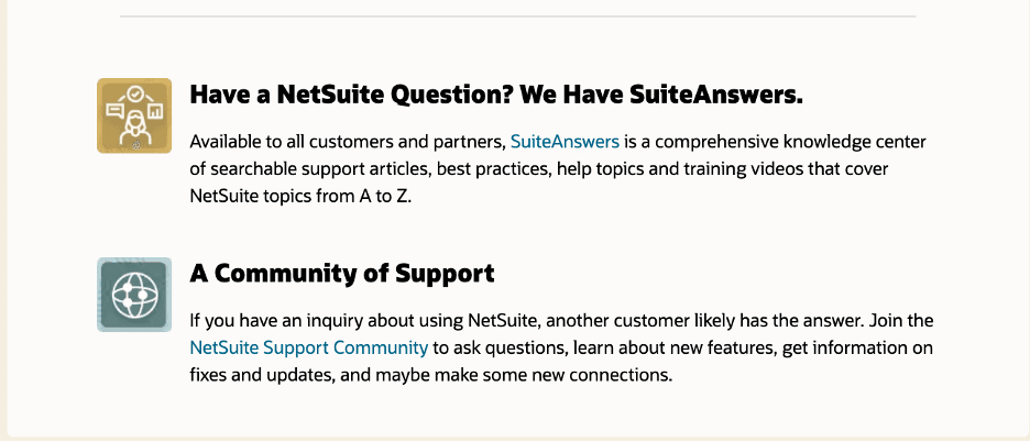 Netsuite online support resources