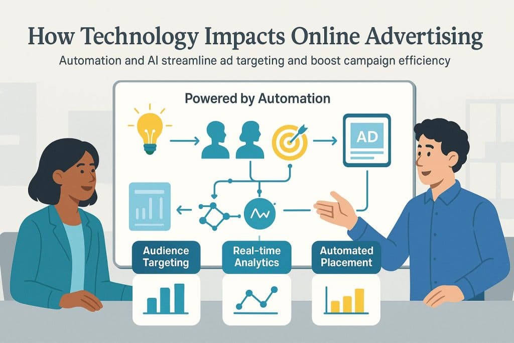 Technology and online advertising graphic