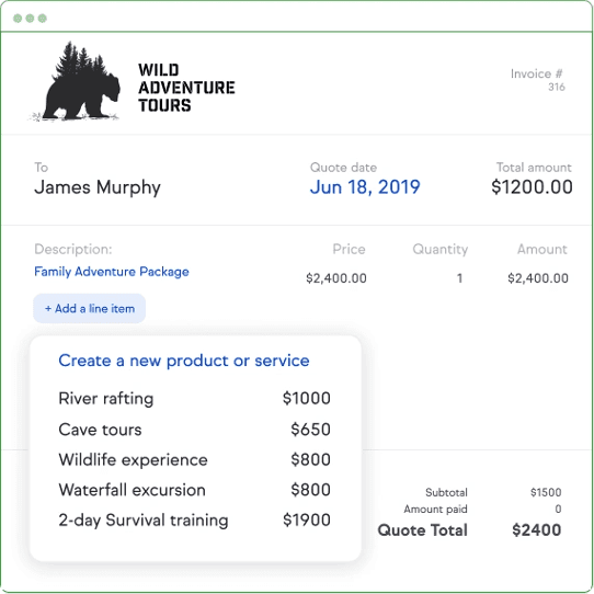 Keap custom invoice