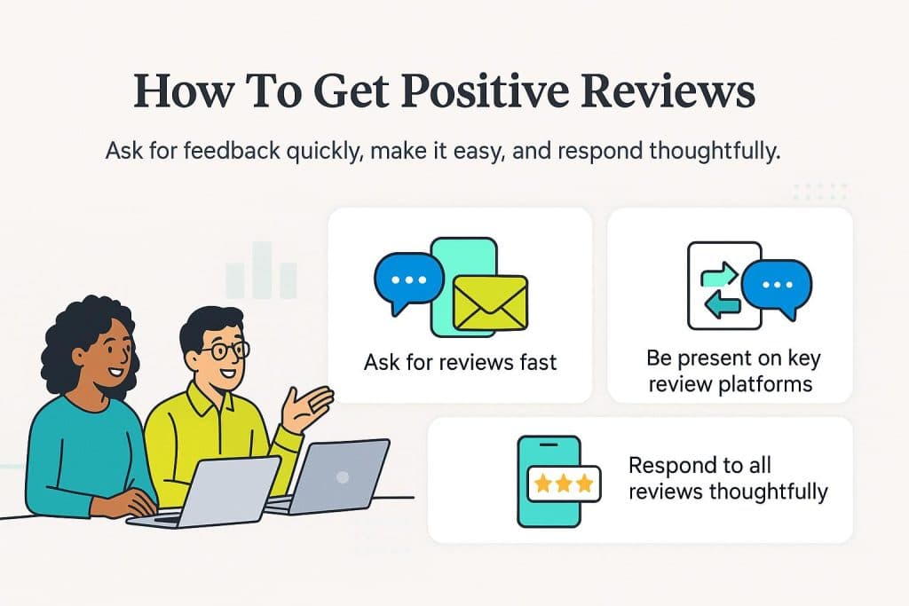 Graphic about tips on how to get positive reviews