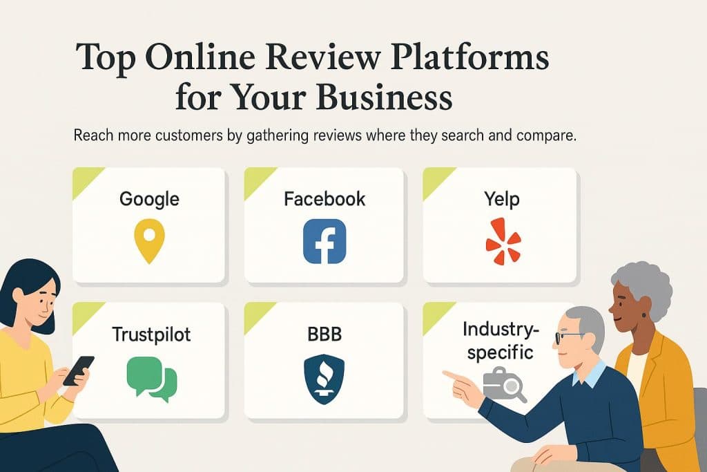 Top online review platforms graphic