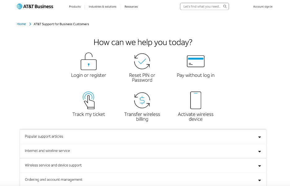 AT&T self service